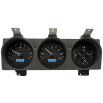 1981-93 Dodge Pickup VHX Gauge Kit - Black Alloy/Blue