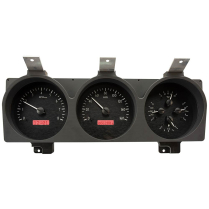 1981-93 Dodge Pickup VHX Gauge Kit - Black Alloy/Red