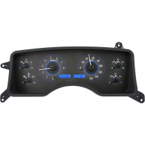 1990-93 Mustang VHX Gauge Kit Carbon Fiber/Blue