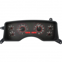 1990-93 Mustang VHX Gauge Kit Carbon Fiber/Red