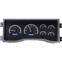 1995-98 Chevy/GMC Pickup VHX Gauge Kit - Black Alloy/Blue