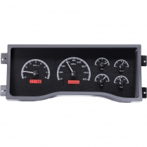 1995-98 Chevy/GMC Pickup VHX Gauge Kit - Black Alloy/Red