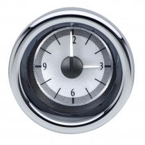 Universal 3" Round VHX Clock - Silver/White