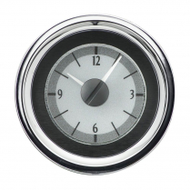 1955-56 Chevy Analog Clock, VHX Gauge Kit Only Silver/White