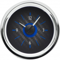 1958-62 Corvette VHX Analog Clock - Carbon Fiber/Blue