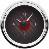 1958-62 Corvette VHX Analog Clock - Carbon Fiber/Red