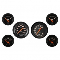 Velocity Black 6 Ga Kit 3-3/8" Speedo, Tach & 2-1/8" - BLF