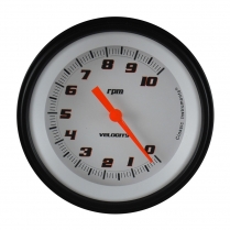 Velocity White 3-3/8" 10,000 RPM Tachometer Gauge - BLF