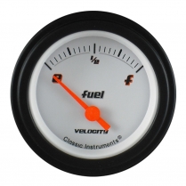 Velocity White 2-1/8" 0-30 OHM Fuel Gauge - BLF