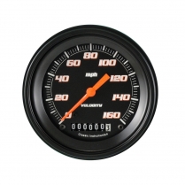 Velocity Black 3-3/8" 0-160 MPH Speedometer Gauge - BLF