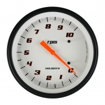 Velocity White 4-5/8" 0-10000 RPM Tachometer Gauge - BLF