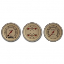 Vintage 3 Gauge Kit 3-3/8" Speedo, Tach & Quad - SLF