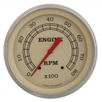 Vintage 4-5/8" 0-8000 RPM Tachometer Gauge - SLF