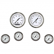 White Hot 6 Gauge Set F/Swp 3-3/8" Speedo & 4 2-1/8"