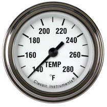 White Hot 2-1/8" F/Swp Water Temp Gauge 1/2" npt - SLC