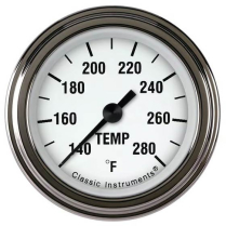 White Hot 2-1/8" F/Sweep Water Temp Gauge 1/2" NPT - SLF
