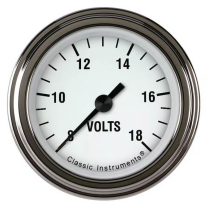 White Hot 2-1/8" 8-18 Volt Gauge - SLC