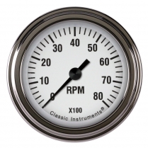 White Hot 2-1/8" 0-10000 RPM Tachometer Gauge - SLF