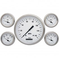 White Hot 5 Gauge Kit 4-5/8" Speedo & 4 2-1/8" - SLF