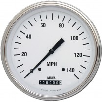 White Hot 4-5/8" 140 MPH Speedometer Gauge - SLF