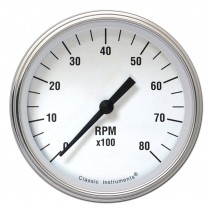 White Hot Series 3-3/8" 8000 RPM Tachometer Gauge - SLF