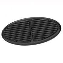 Oval Brake Pedal Pad - Black Aluminum & Rubber