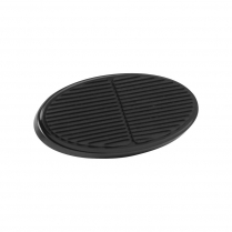 XL Oval Billet Brake Pedal Pad - Black Aluminum & Rubber